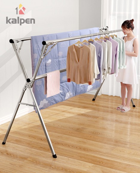 Giá phơi quần áo thông minh gấp gọn Kalpen 2-  2.4m SPK24