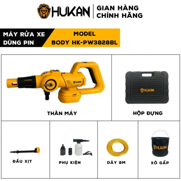 Thân máy rửa xe dùng pin Hukan BODY HK-PW3828BL