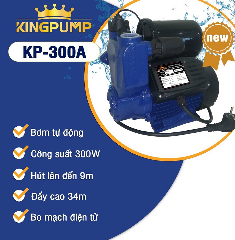 Máy bơm tăng áp nước tự động KINGPUMP KP-300A