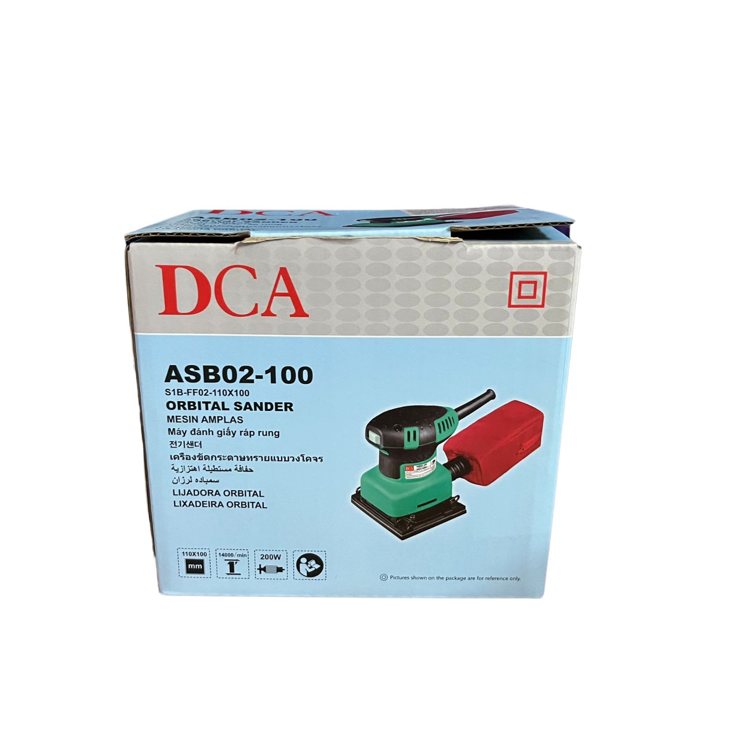Máy chà nhám vuông 200W DCA ASB02-100 100x110mm (có hút bụi) 