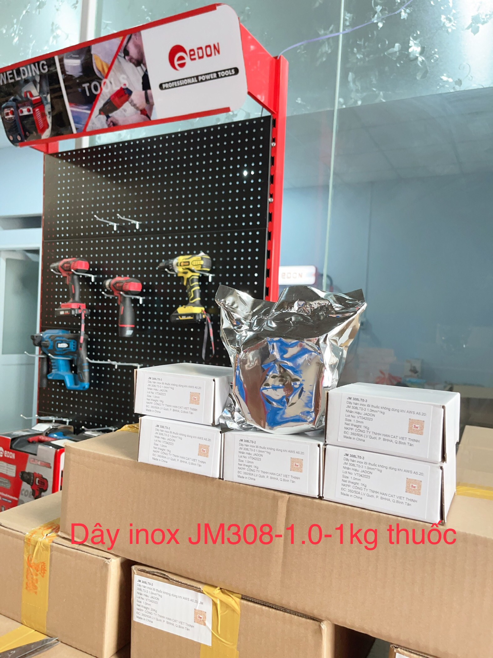 Cuộn dây hàn INOX JM308 1KG -1.0mm Jadon ( không dùng khí, có thuoc)