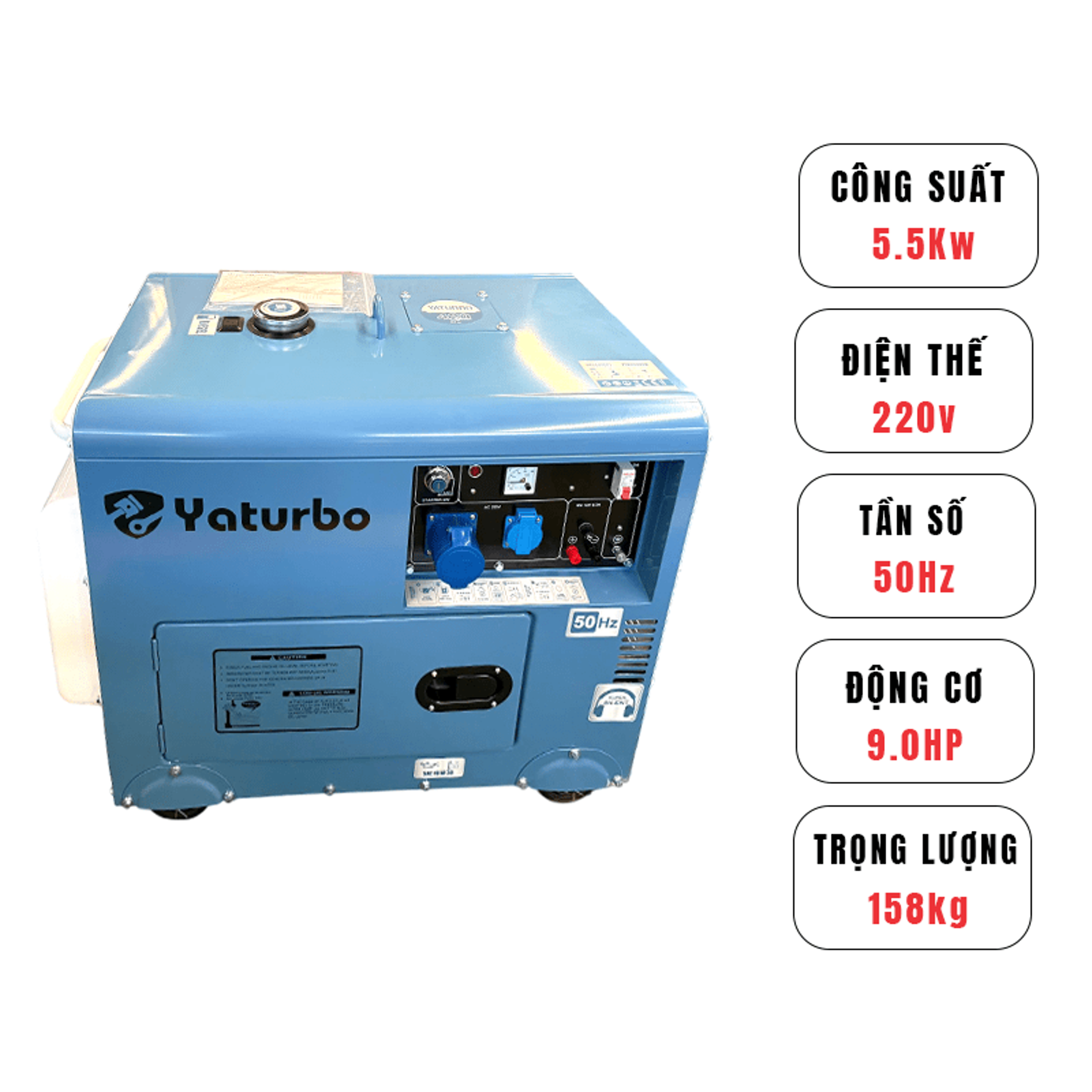 Máy phát điện diesel 1 pha 5.5kW Yaturbo YTB6000SD