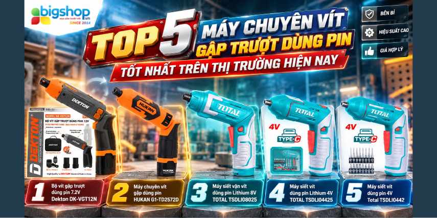 top 5 máy chuyên vít gập
