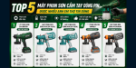 Top 5 máy phun sơn cầm tay dùng pin được nhiều anh em thợ tin dùng