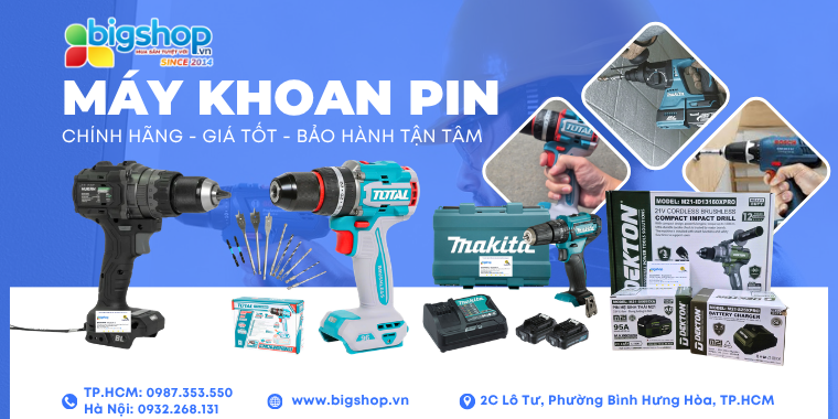 Top 5 Địa Chỉ Bán Máy Khoan Pin Chất Lượng, Giá Tốt Tại TP.HCM
