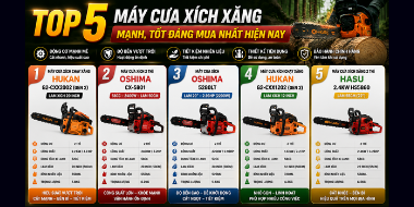 Top 5 máy cưa xích xăng mạnh, tốt đáng mua nhất hiện nay