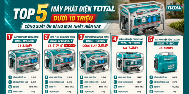 Top 5 máy phát điện TOTAL dưới 10 triệu công suất ổn đáng mua nhất hiện nay