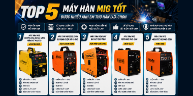 Top 5 máy hàn MIG tốt được nhiều anh em thợ hàn lựa chọn