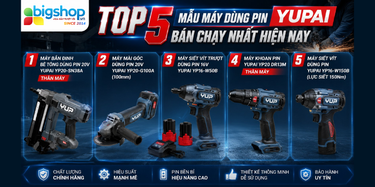 Top 5 mẫu máy dùng pin YUPAI bán chạy nhất hiện nay