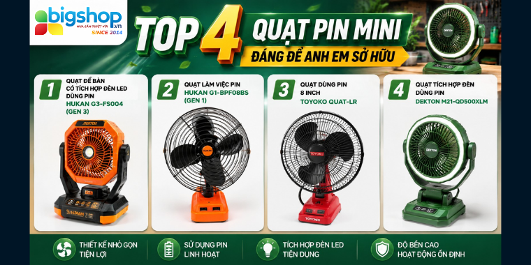 Top 4 quạt pin mini đáng để anh em sở hữu