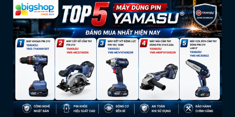 Top 5 máy dùng pin YAMASU đáng mua nhất hiện nay