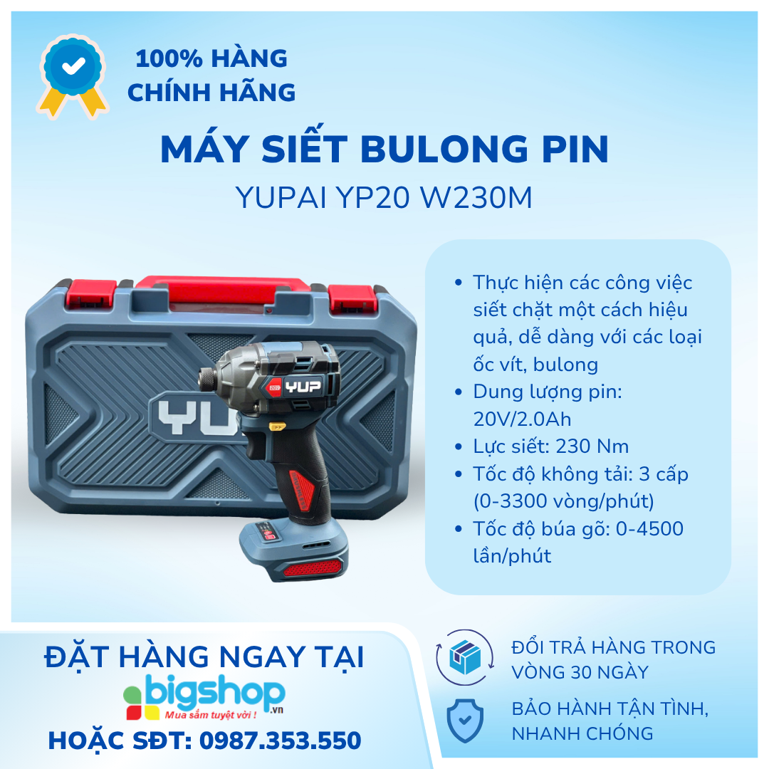 Máy siết bulong pin YUPAI YP20 W230M