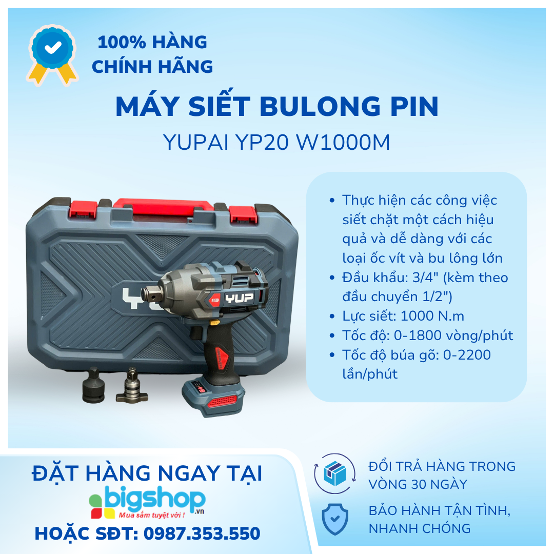 Máy siết bulong pin YUPAI YP20 W1000M