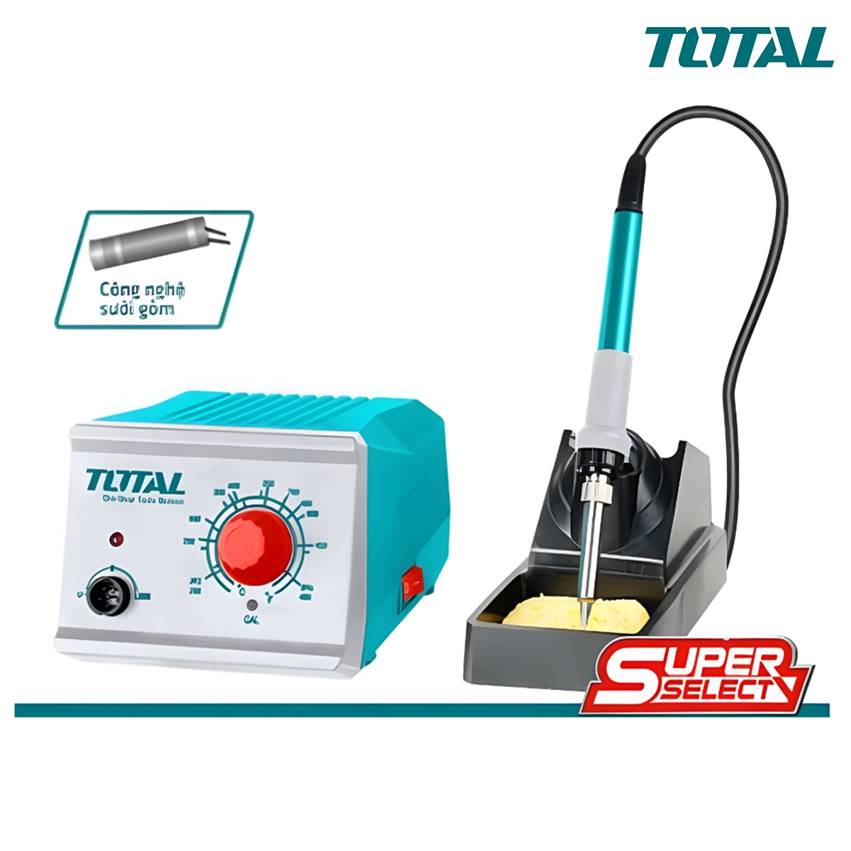 Mỏ hàn chì 60W kèm máy ổn định nhiệt TOTAL TET160911