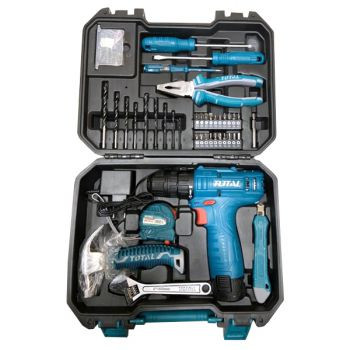 Bộ 81 món bao gồm máy khoan TDLI12415 dùng pin 12V TOTAL THKTHP10812