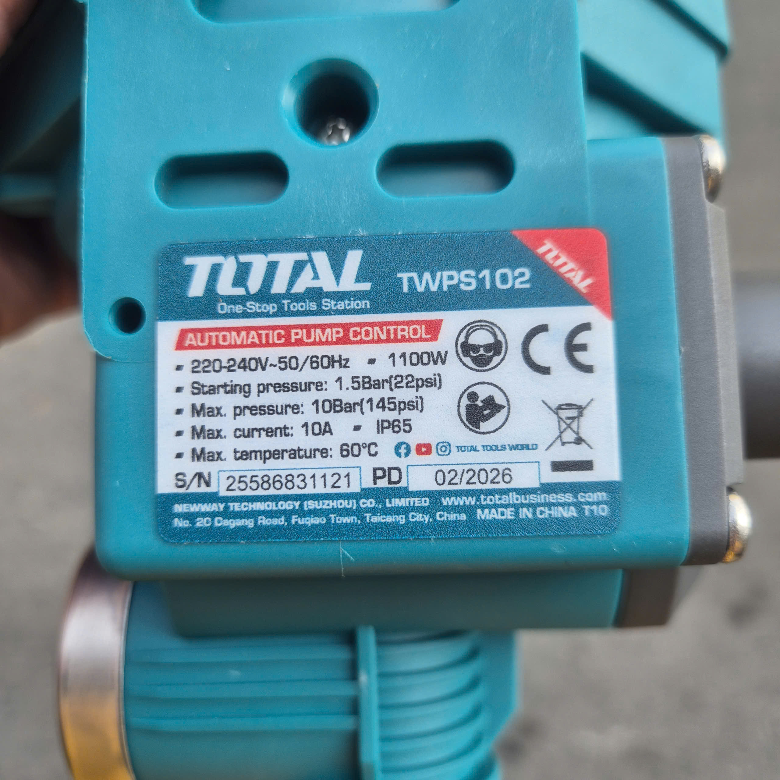 Rờ Le Bơm Nước Tự Động Bằng Áp Suất TOTAL TWPS102