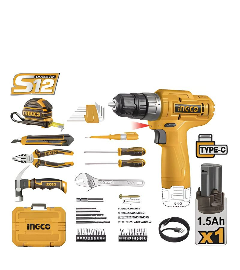 Bộ 89 món dụng cụ và Máy khoan dùng pin 12V INGCO HKTHP10891
