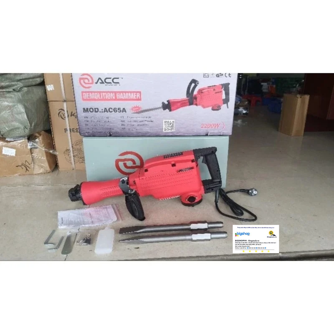 Máy đục phá bê tông ACC AC65A (Công suất 2200W, mũi 30 ly)