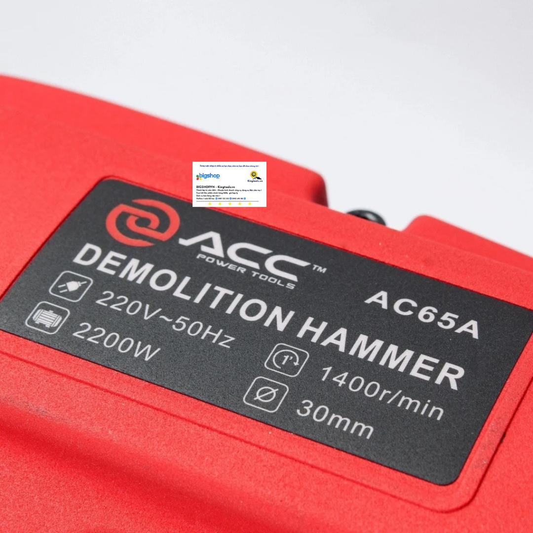 Máy đục phá bê tông ACC AC65A (Công suất 2200W, mũi 30 ly)