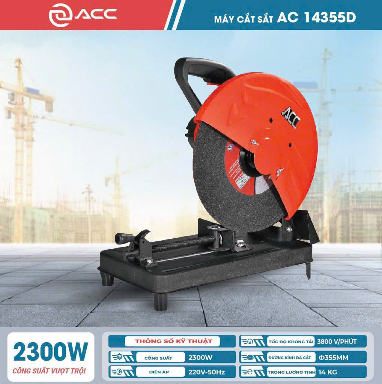 Máy cắt sắt, cs 2300W, 355mm, ACC AC14355D
