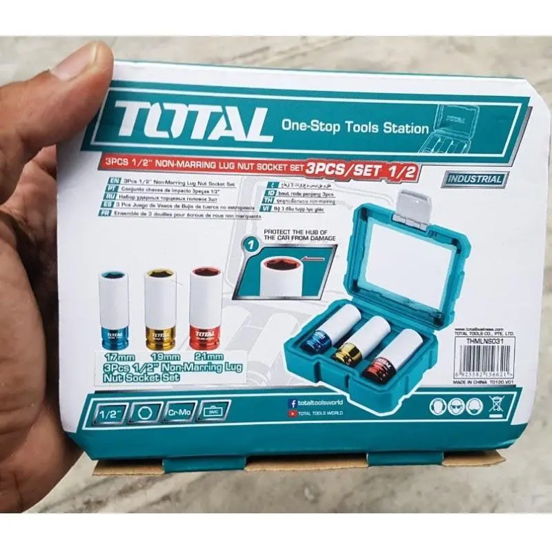 Bộ 3 đầu tuýp lục giác TOTAL THMLNS031