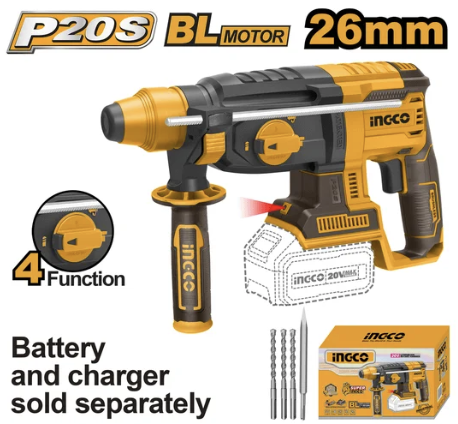 Máy khoan đục dùng pin 20V- 26mm INGCO CRHLI20228