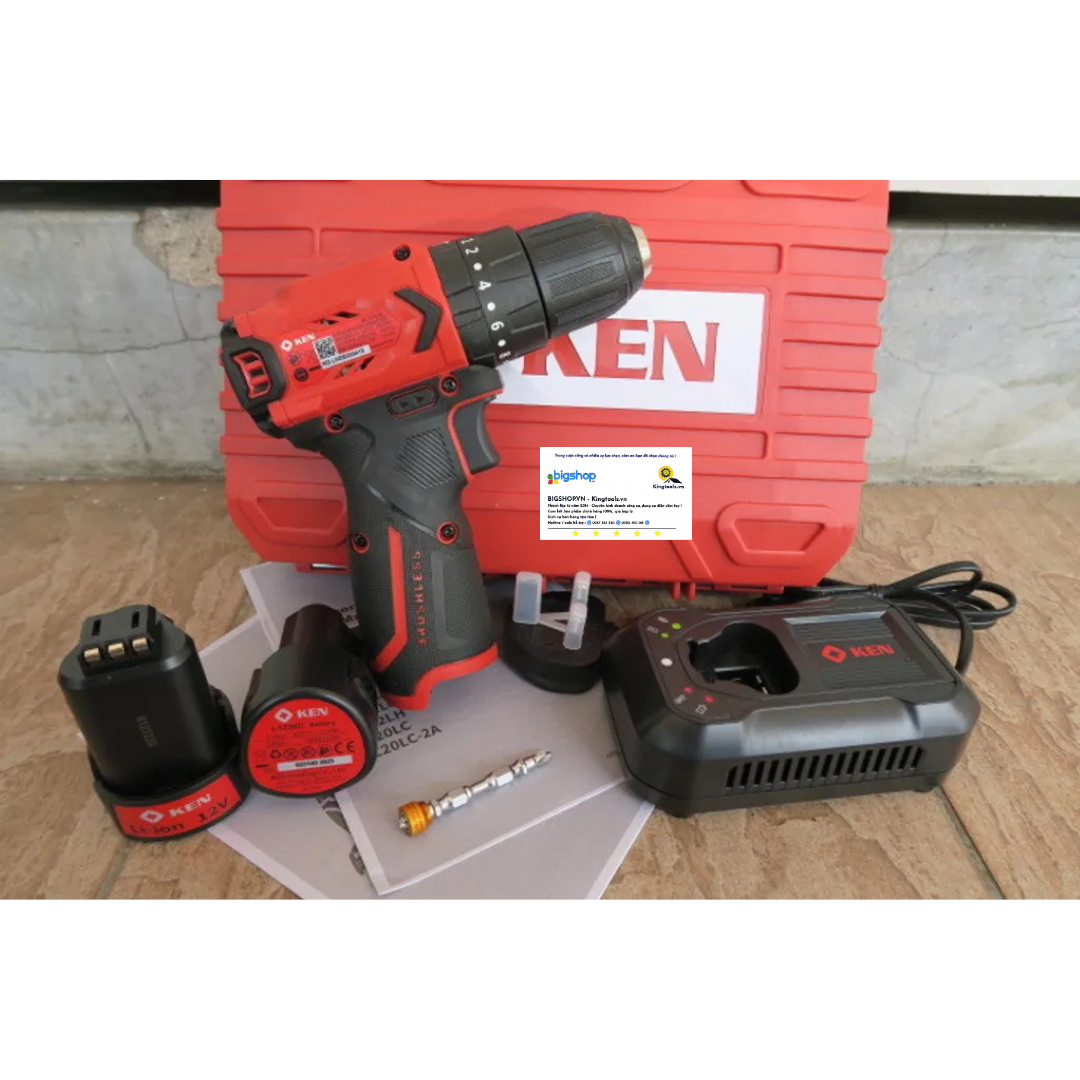 Máy khoan động lực dùng pin 12V KEN BL7312D-2 (45Nm)