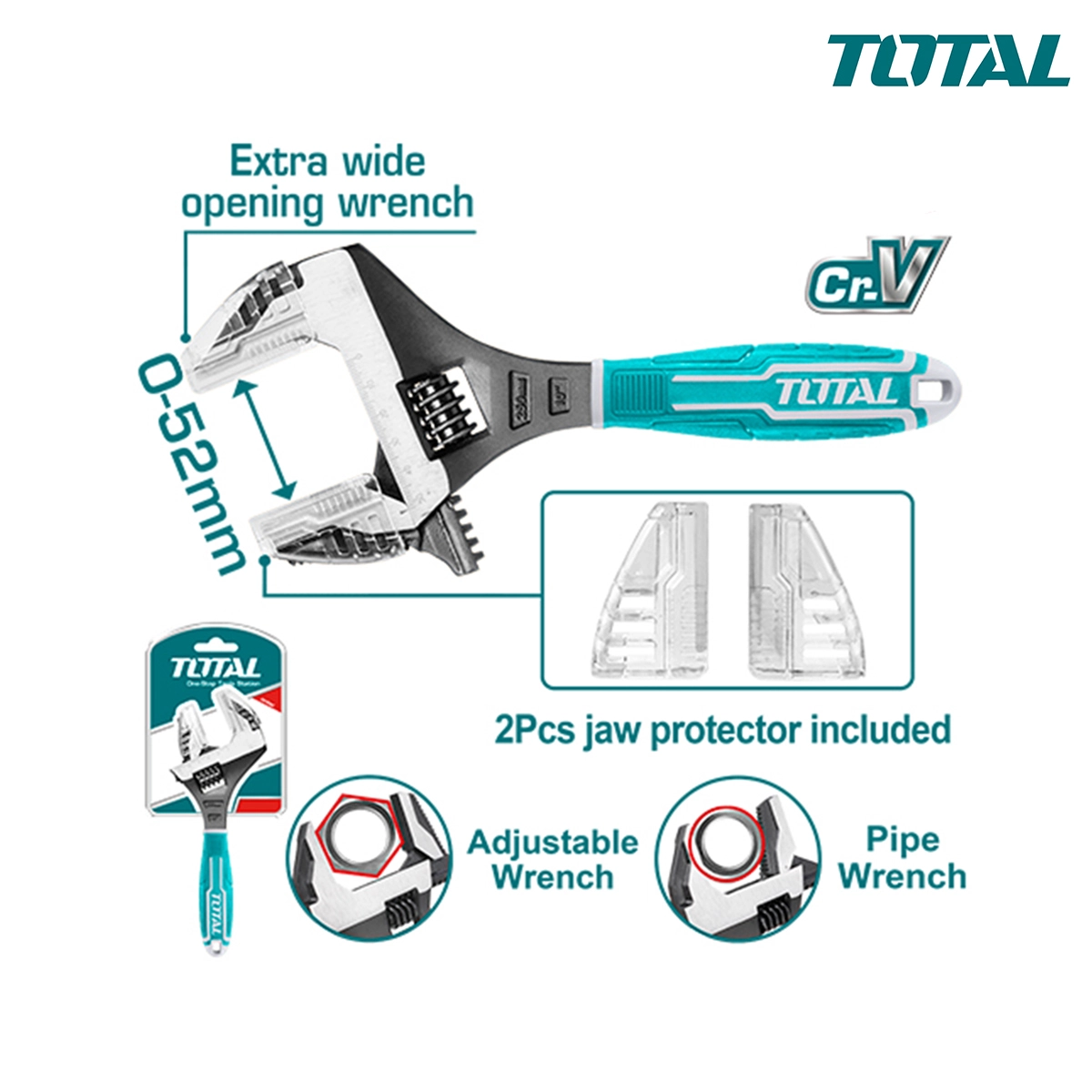 Cờ lê điều chỉnh 2 trong 1 size 250mm TOTAL THT10210G