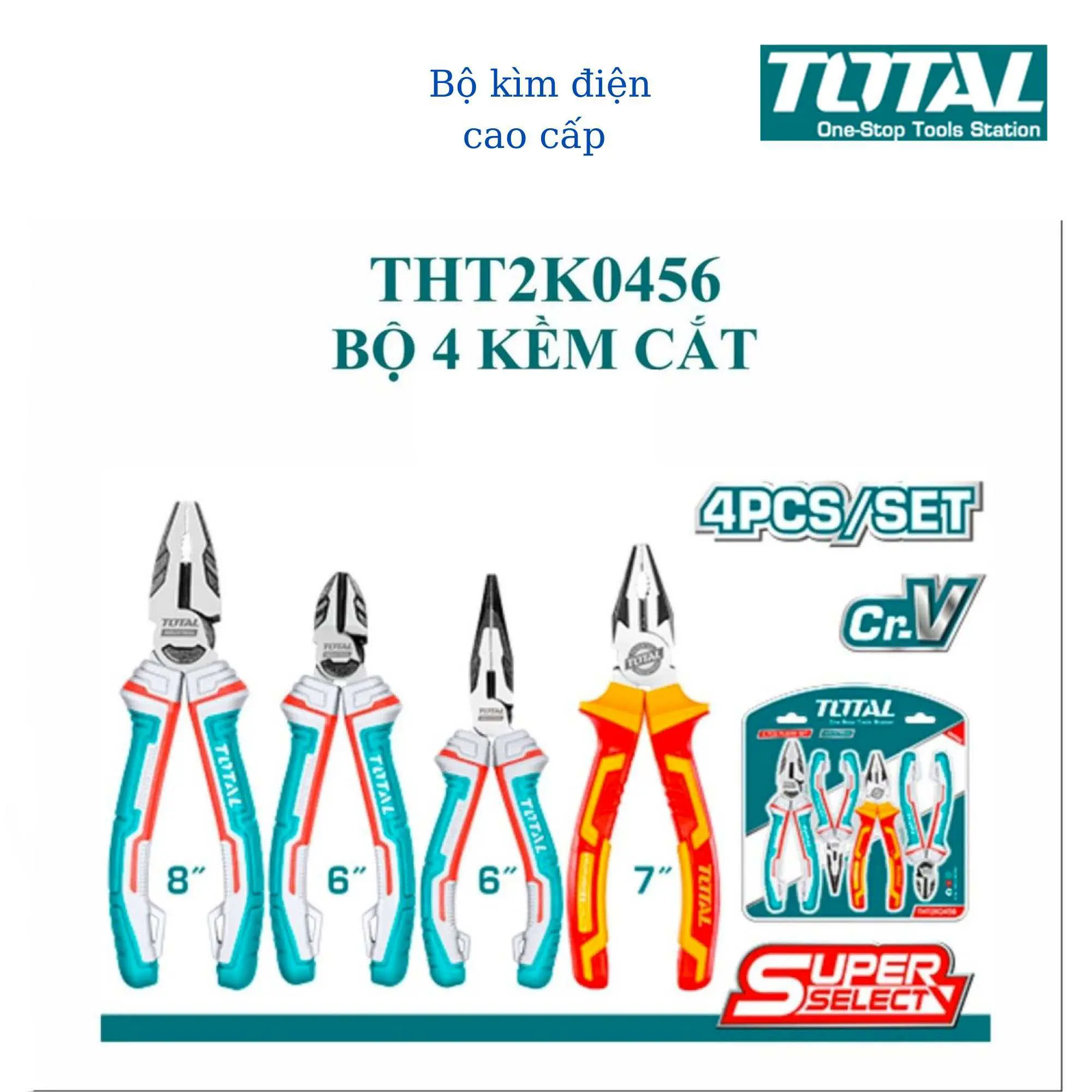 Bộ 4 kềm cắt TOTAL THT2K0456