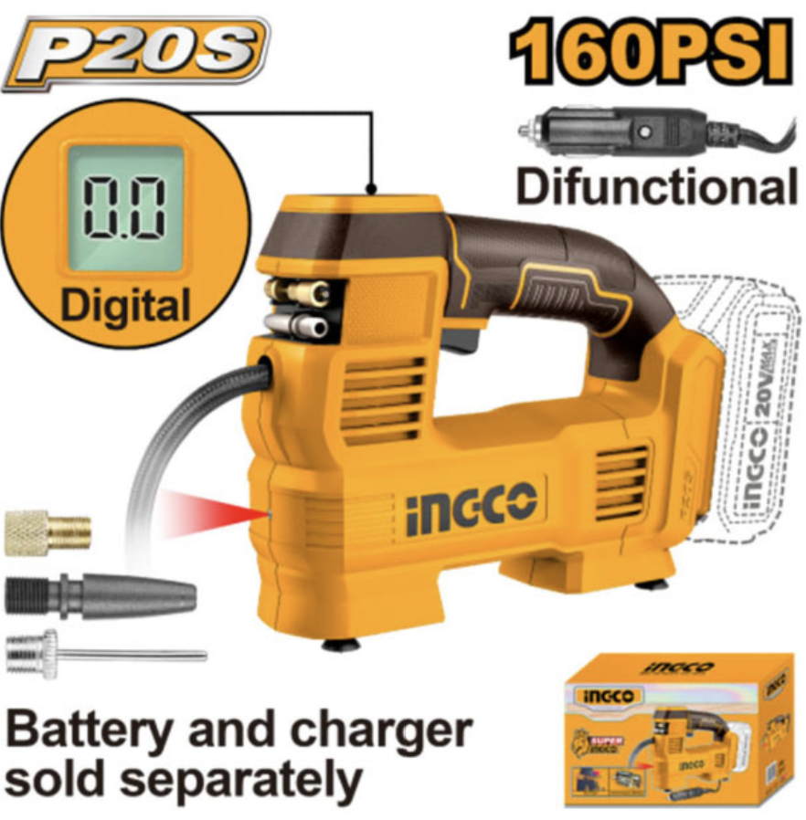 Máy bơm hơi lốp ô tô dùng pin 20V-160PSI INGCO CACLI2012(không kèm theo Pin và sạc)