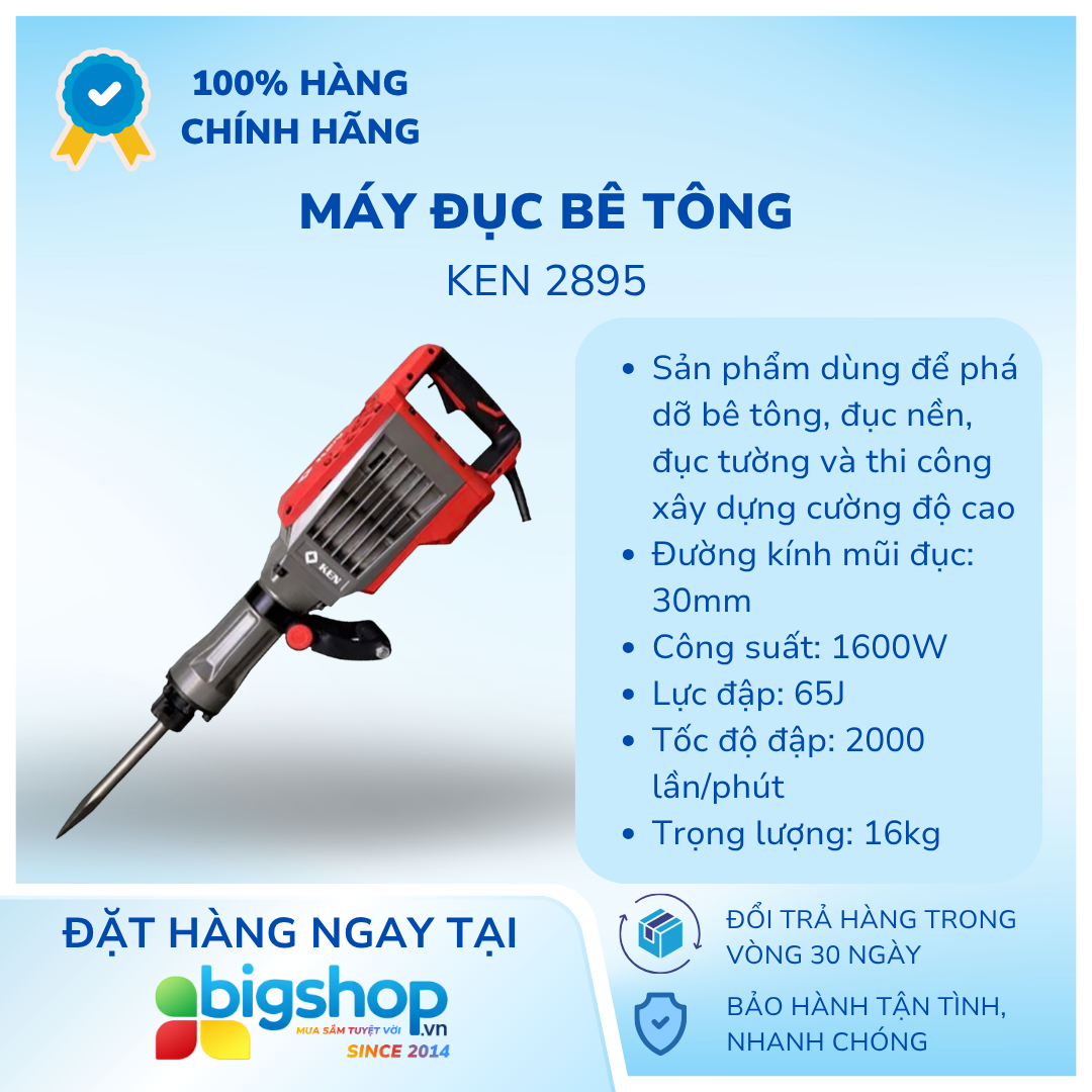 Máy đục bê tông 30mm KEN 2895 (CS 1600W)