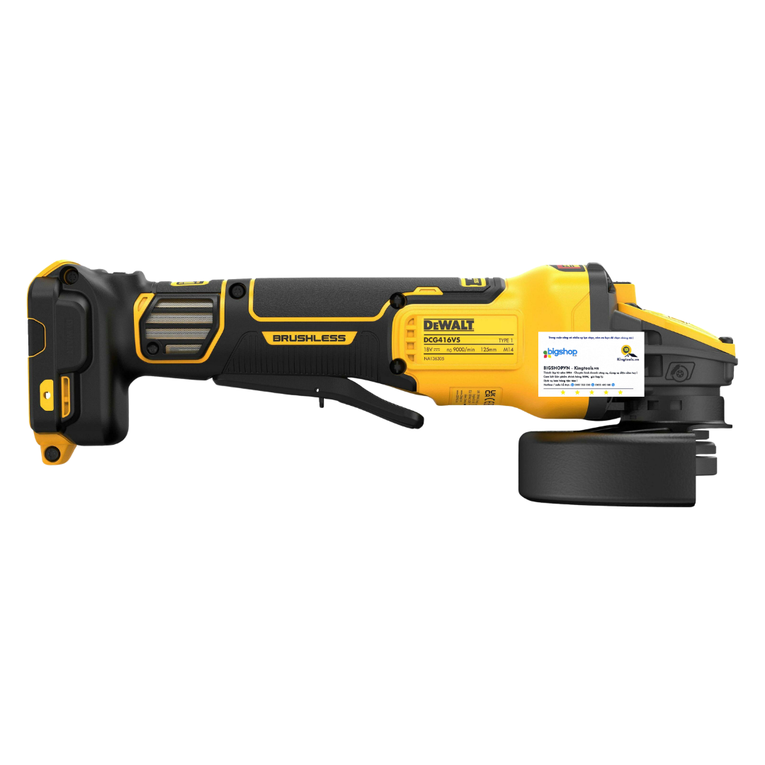 Máy mài góc dùng pin 20V DEWALT DCG416VSN-XJ - Đĩa 125mm, công tắc bóp (Thân máy)