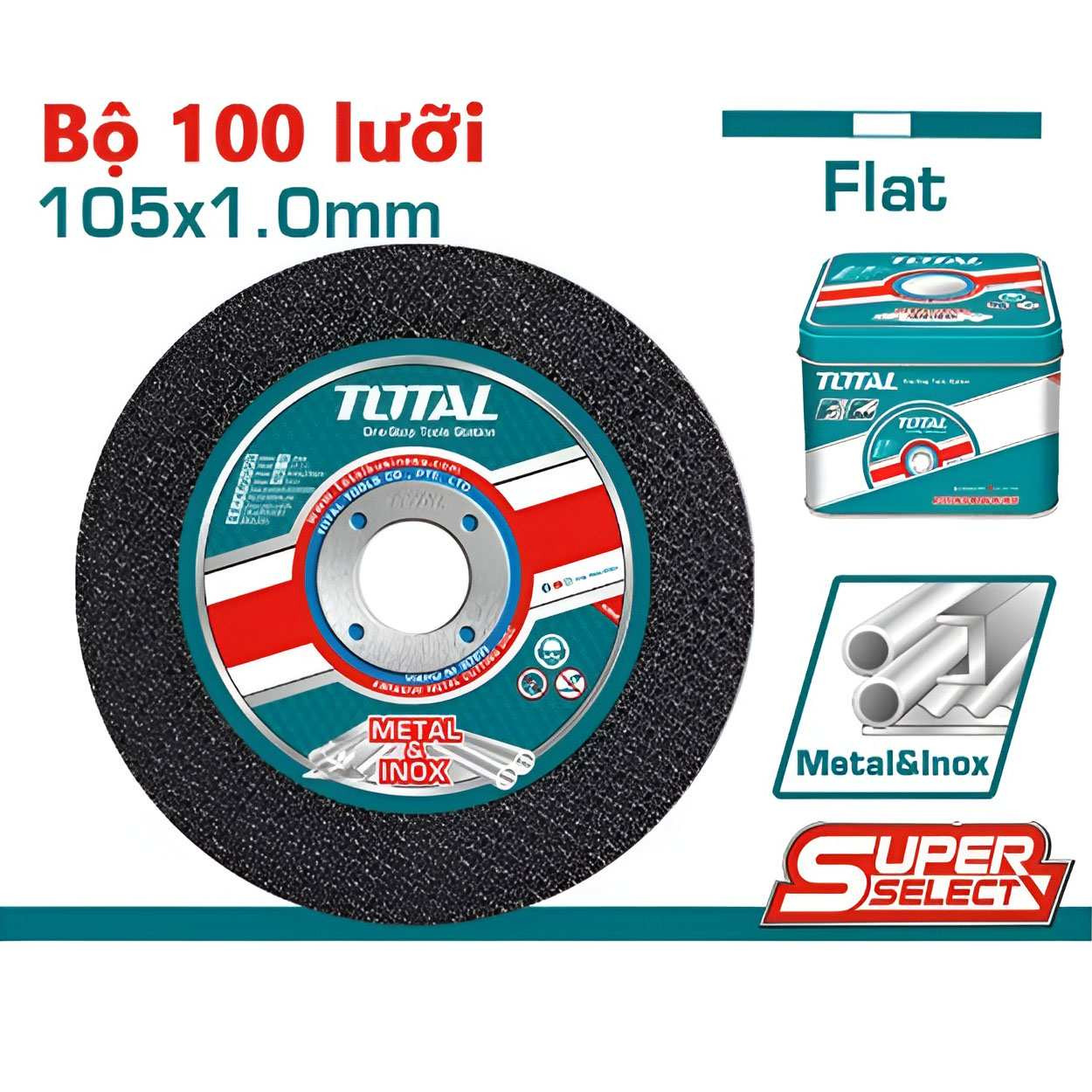 Bộ 100 đĩa cắt kim loại 105mm TOTAL TAC210105100