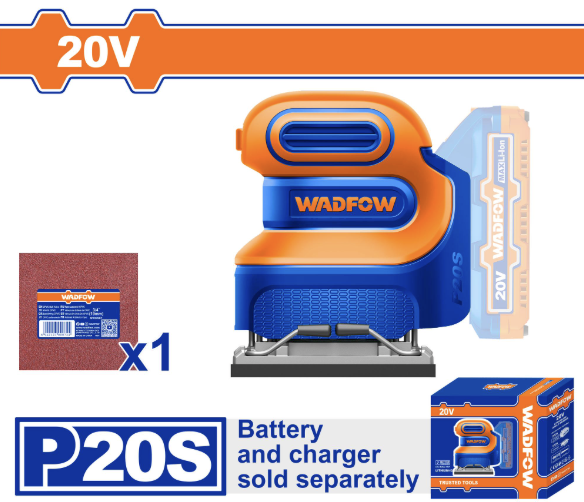 Máy chà nhám vuông dùng pin 20V WADFOW WRAP5010 (không  kèm pin sạc)