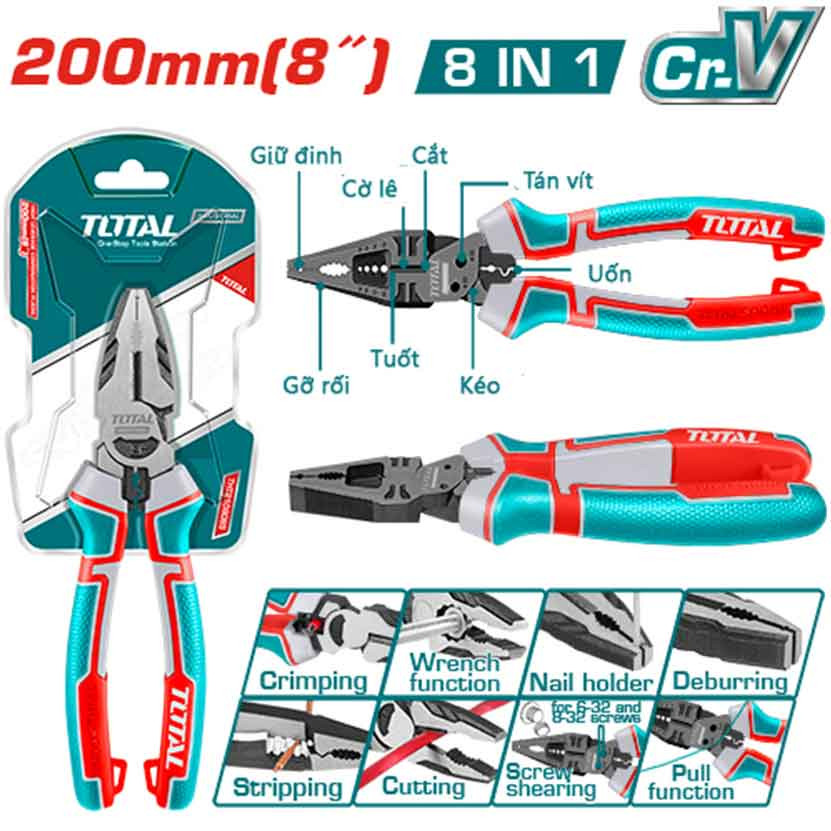 Bộ kềm răng đa chức năng 8 trong 1 TOTAL THTMF186