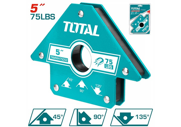 Ke góc nam châm hàn 3 góc 5 inch TOTAL TAMWH75052