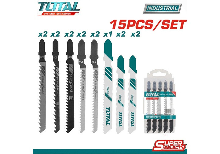 Bộ 15 lưỡi cưa lọng nhôm, gỗ và kim loại TOTAL TAC1501