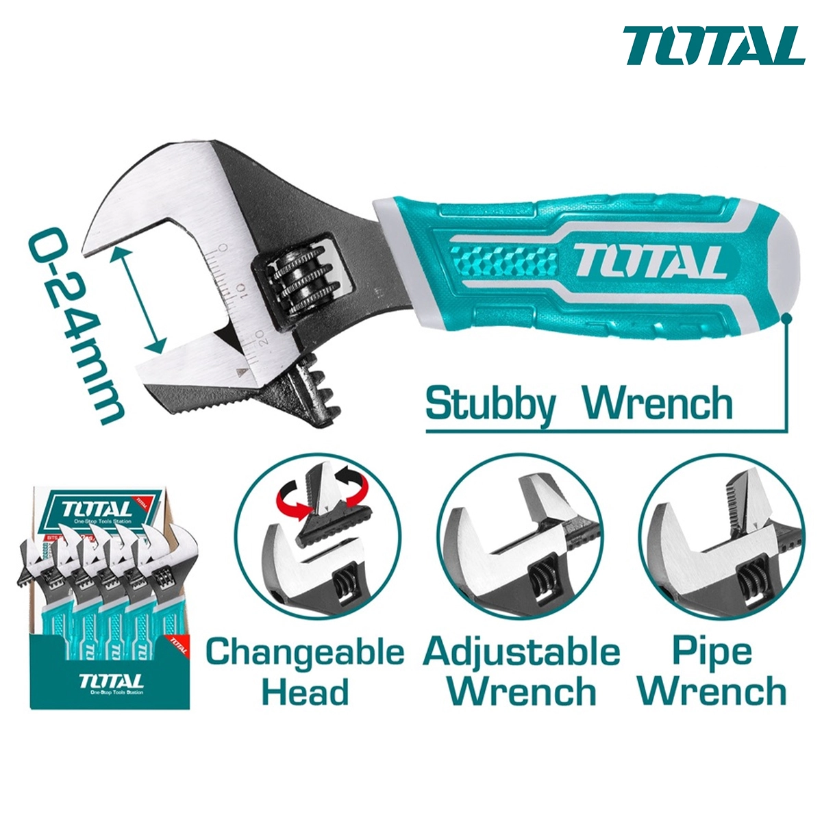 Cờ lê điều chỉnh 2 trong 1 size 156mm TOTAL THT1016S