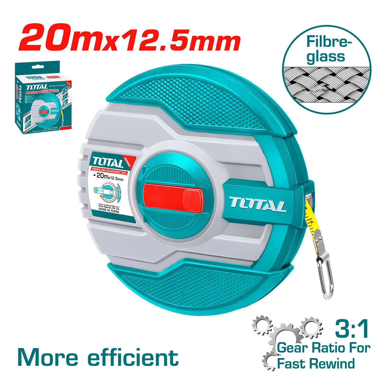 Thước dây sợi thủy tinh (20m) TOTAL TMTF13206