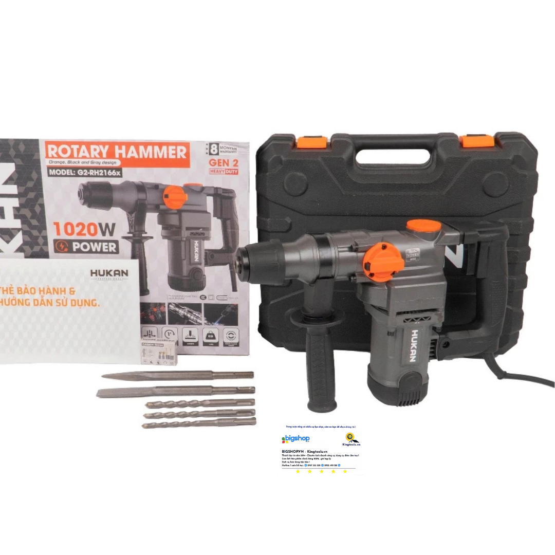 Máy khoan đục bê tông 1020W HUKAN G2-RH2166x