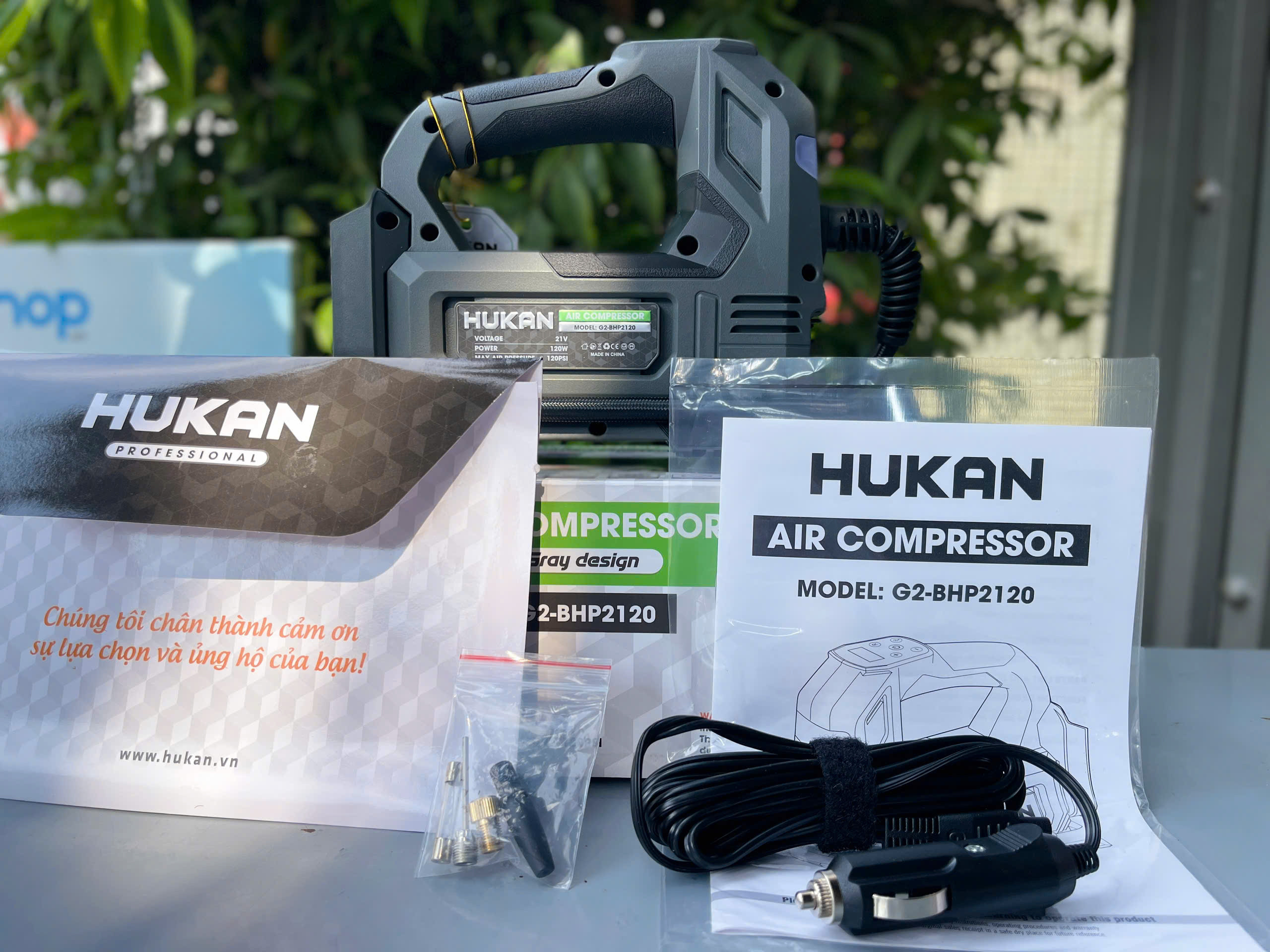 Máy bơm hơi pin HUKAN G2-BHP2120 hàng chính hãng
