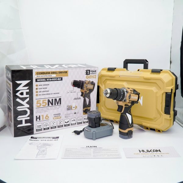 MÁY KHOAN PIN 10MM (CÓ KHÓA TRỤC) GEN 2 HUKAN H16-G2C-Q2