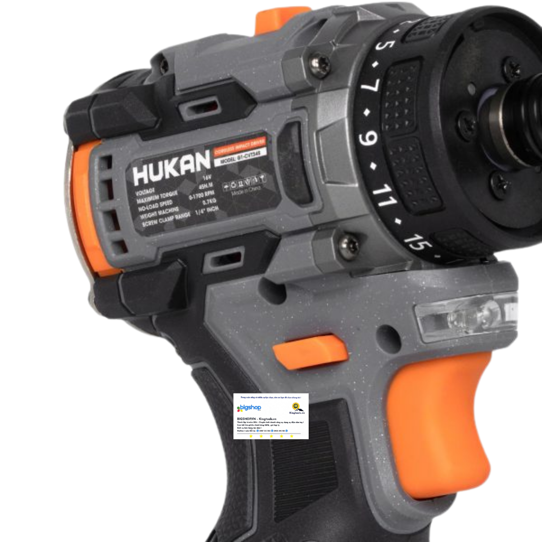 Máy chuyên vít cấp trượt HUKAN G1-CVT345 (GEN 1) - Lực siết 45Nm (2 pin 16V và sạc)
