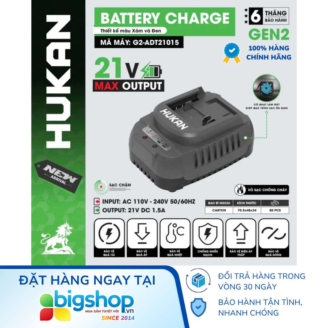 Bộ sạc HUKAN G2-ADT21015 (GEN 2) - 1.5Ah