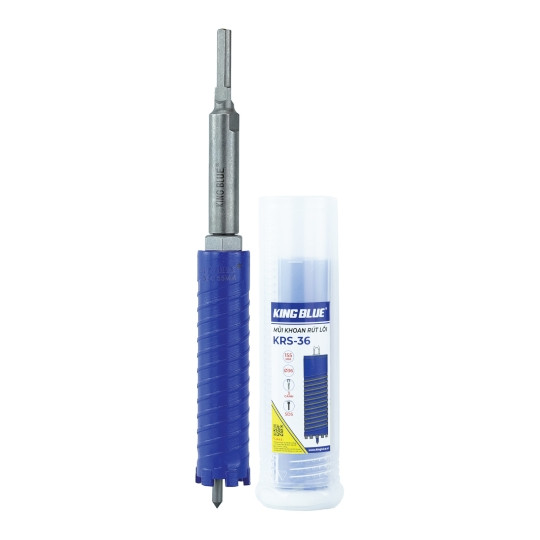 Mũi khoan rút lõi khô Kingblue KRS-36*155 chân lục giác và đầu chuyển SDS