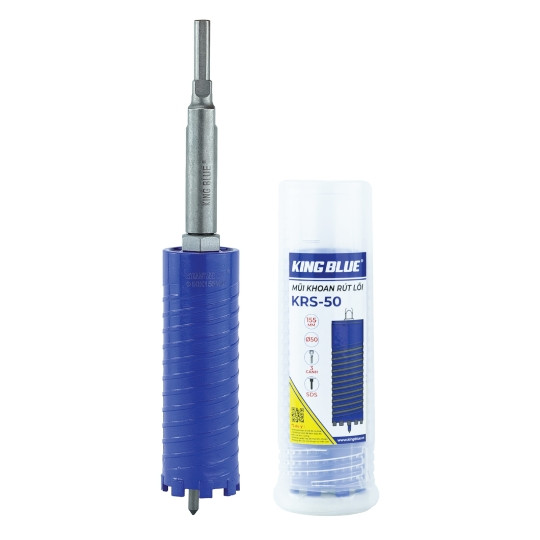 Mũi khoan rút lõi khô Kingblue KRS-50*155 chân lục giác và đầu chuyển SDS