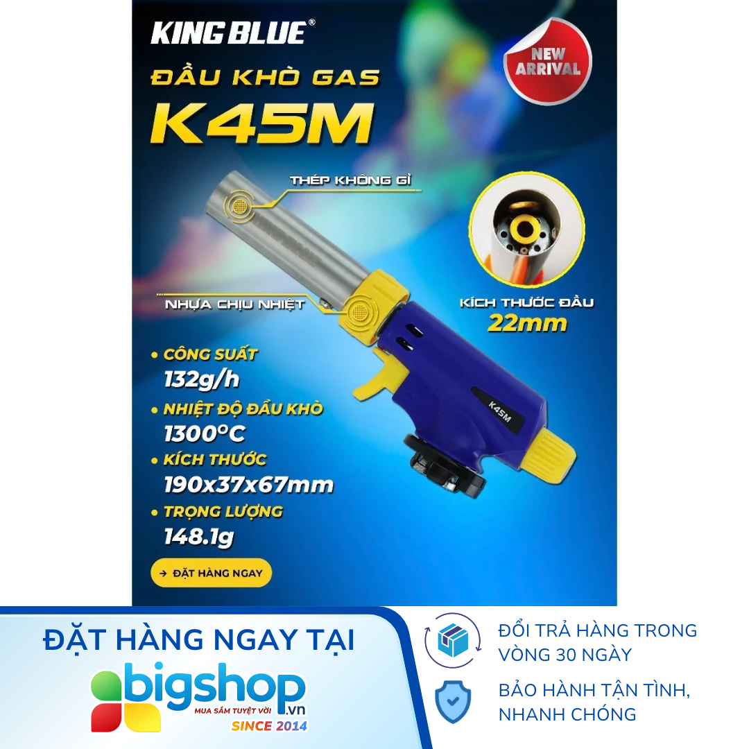 Đầu khò ga KINGBLUE K45M (Đầu 22mm)