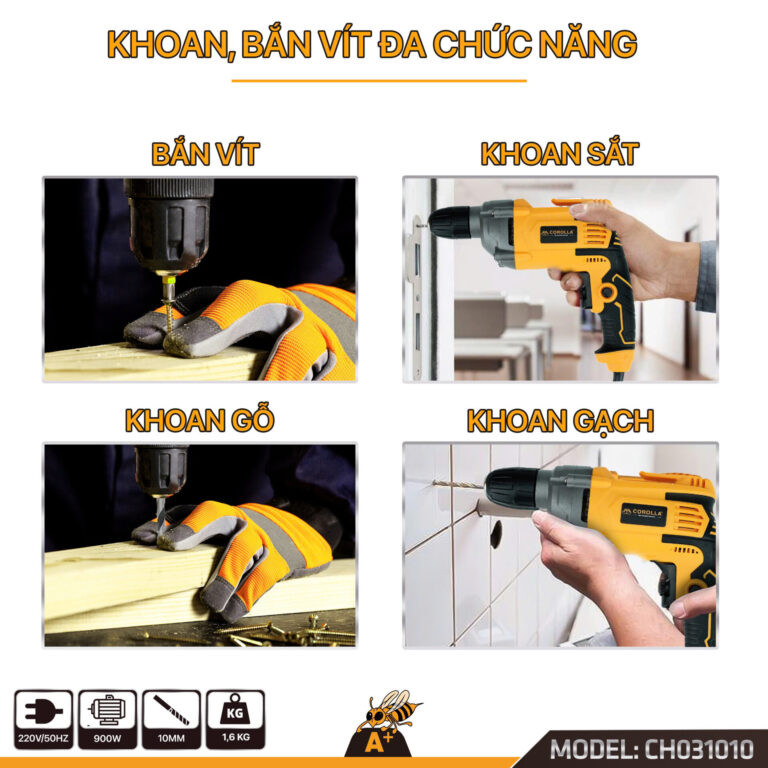 Máy khoan điện vặn vít COROLLA 900W CH031010