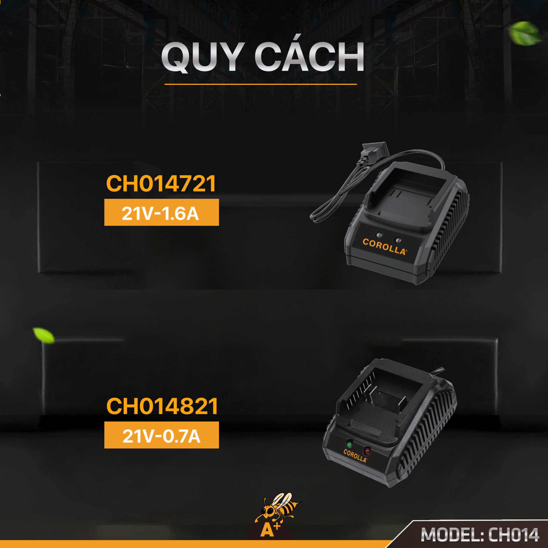 Củ Sạc Pin COROLLA 21V CH014721/CH014821