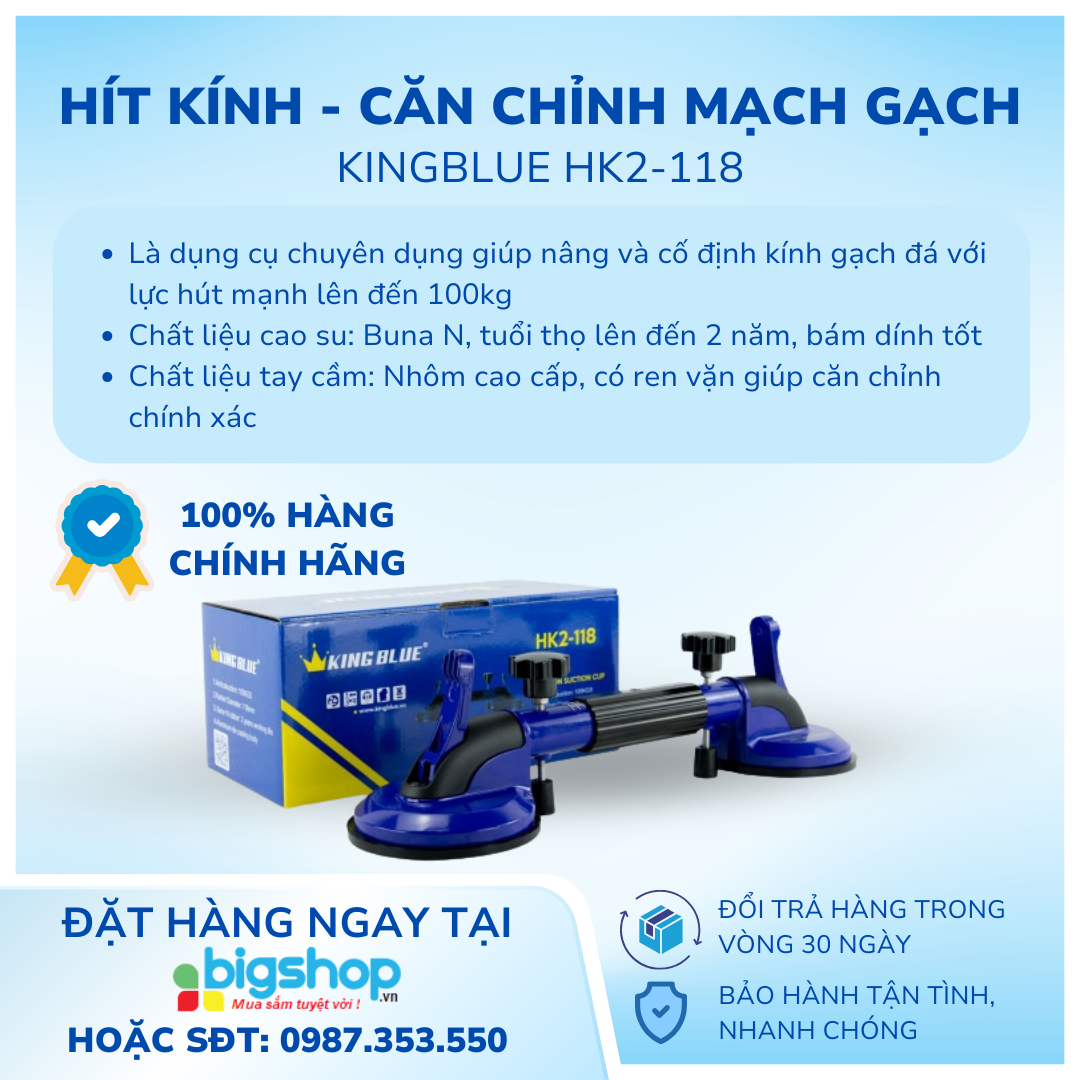 Hít kính - căn chỉnh mạch gạch KINGBLUE HK2-118